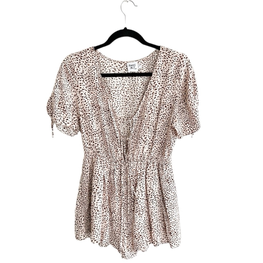 Princess Polly animal print short sleeve romper size 6
